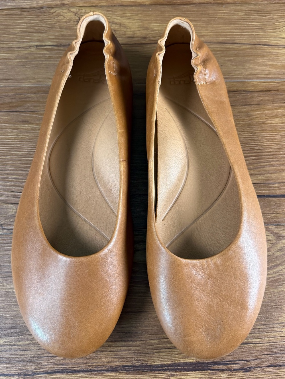 Dansko Mollie Nappa Ballet Flat ‘Luggage Brown’ Slip-On Shoe Women’s Size 8.5 39